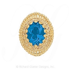 GS334 BT - 14 Karat Gold Blue Topaz Slide 